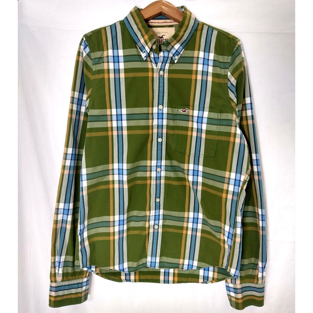 NWOT Holister 1922 Men's Shirt Seagull Logo Green Blue Preppy XL